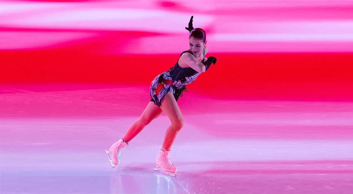 Figure skater executing a jump